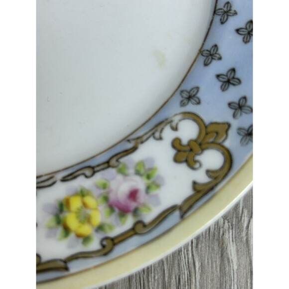 Vintage Noritake Bread Salad Plate 6-½" Replacement Blue Rim Floral Design - Picture 5 of 8